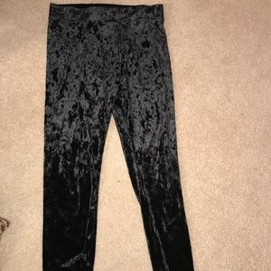 Black Velvet Leggings
